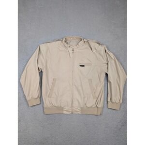 Cotton Traders Jacket Mens Medium‎ Beige Bomber Zip Up Lightweight Nylon Lined